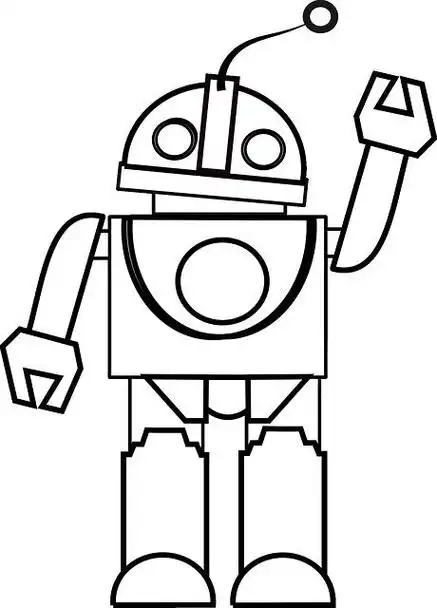 机器人简笔画美丽简单