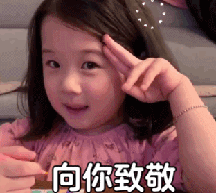 萌娃金雪向你致敬搞怪可爱逗gif动图_动态图_表情包下载_soogif