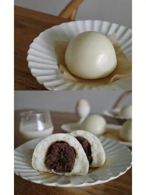 烘焙中式面点低糖水光肌豆沙包做法