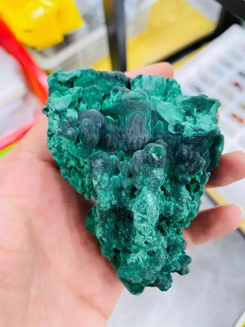 孔雀石矿标摆件原石