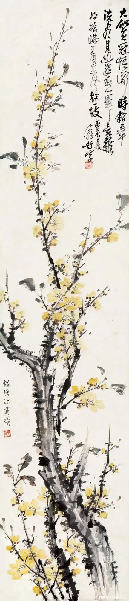 b10,国画梅花作品:冬日,寻找腊梅之灵魂(八幅)