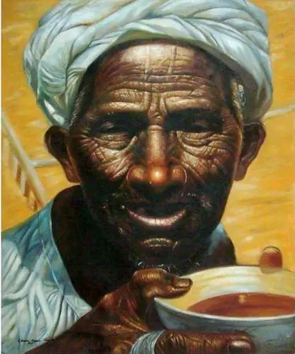 我最喜欢的画是罗中立先生创作的这幅名为《父亲》的油画.