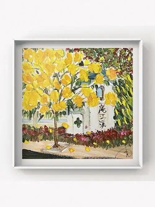 人间三月芳菲艳,正值黄花风铃期98家后溪水湍湍,黄灯笼挂遍两岸引得