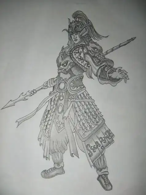 简笔画儿童画赵云简笔画画法三国赵云简笔画教程画赵云全身简笔画步骤