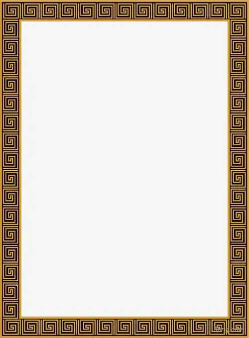 民族风矩形边框png素材透明免抠图片动植人物