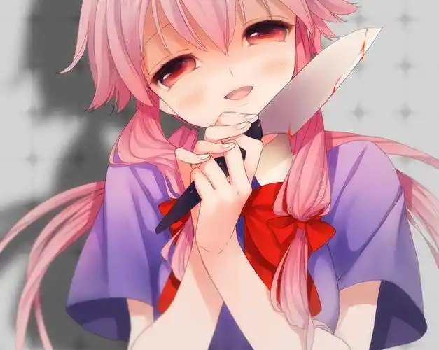 动漫妹子拿刀的图