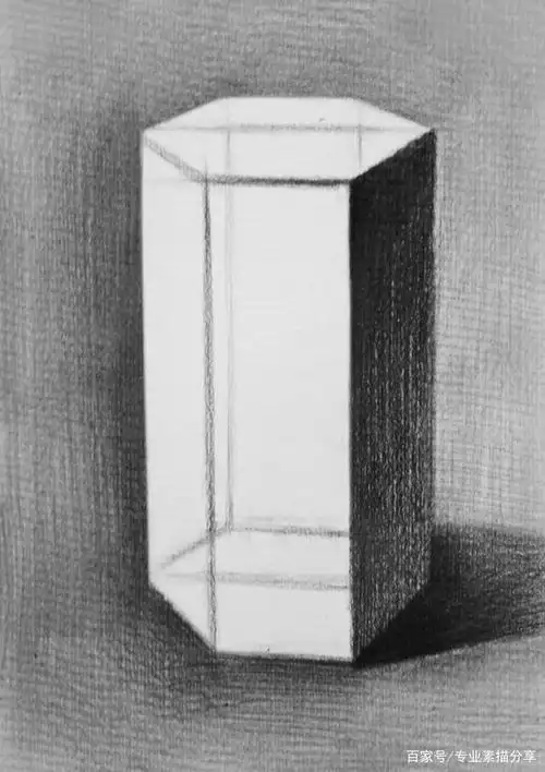 石膏几何体 |六棱柱画法与步骤