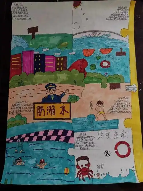 珍爱生命,预防溺水——桃铺小学"防溺水"主题手抄报比赛活动|自救