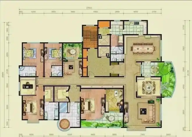 630平米双向入户带空中花园的极品大平层