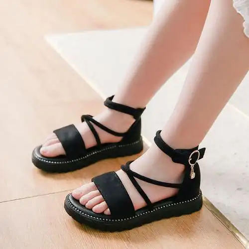 女童凉鞋2021夏季新款韩版时尚小学生罗马公主鞋女孩中大童沙滩鞋