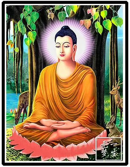 钻石diy释迦摩尼菩提菩提树树下贴钻画十字绣方钻十字绣套件