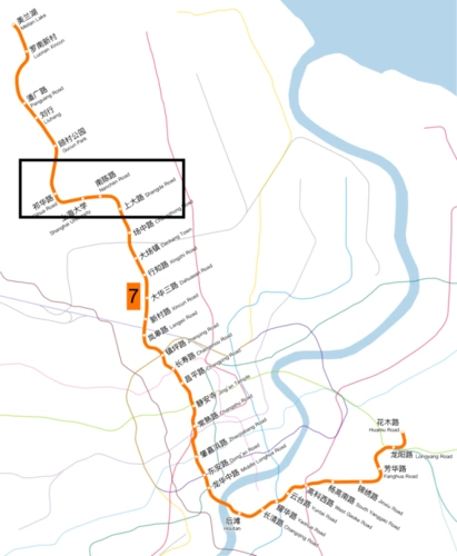 上海地铁7号线从大交路变成小交路的区段,位于线路北段,这里面也是