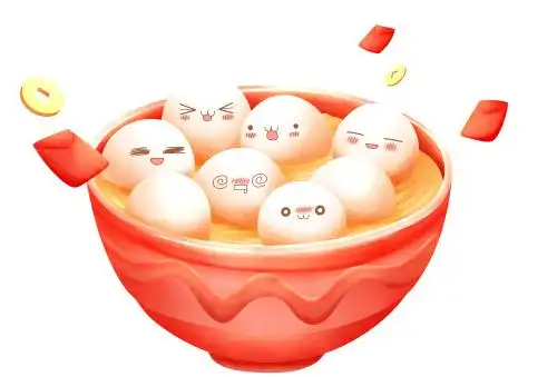 元宵节汤圆卡通插画素材