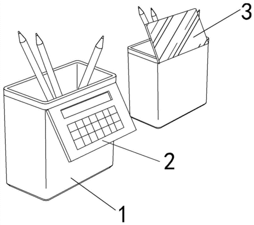 背景技术:许多人的办公桌面上都会放置一个笔筒,由于笔筒只能用来放置