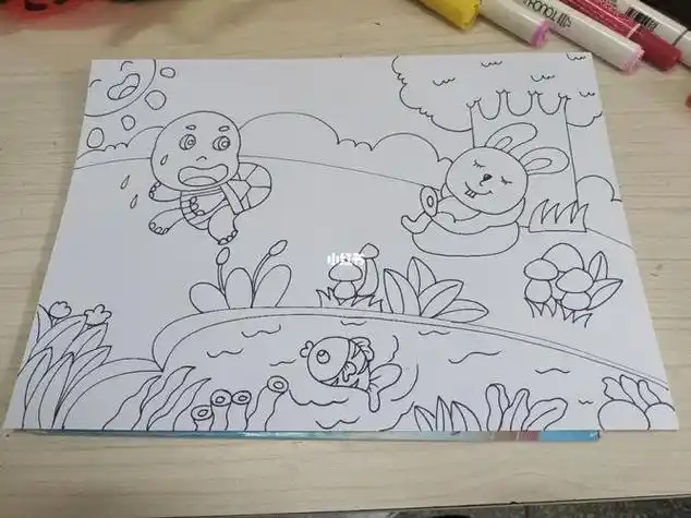 龟兔赛跑的简笔画 龟兔赛跑的简笔画怎么画