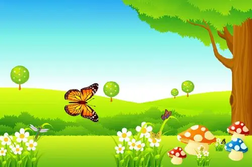 蝶恋花flash卡通素材是一款绿色清新卡通风格的flash蝴蝶飞舞动画.