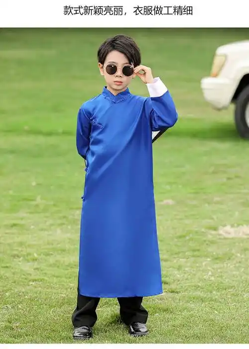 儿童相声大褂儿童相声演出服说书人中式男女四民国表演服装快板马褂