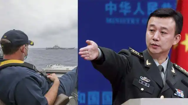 美马斯廷号抵近侦察辽宁舰演训吴谦中国海军舰艇驱离