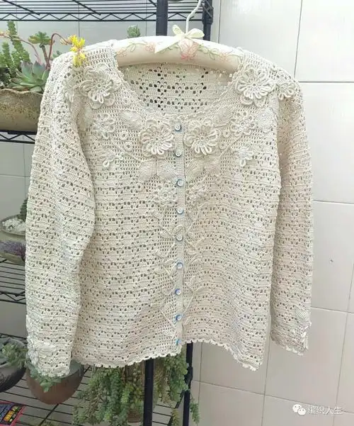 精致秀丽,繁:极具淑女范的女士钩针开衫(有编织图解)