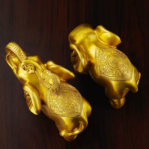 纯铜吉祥如意吸水大象荣华富贵铜象对象摆件财福家居工艺礼品招财 -