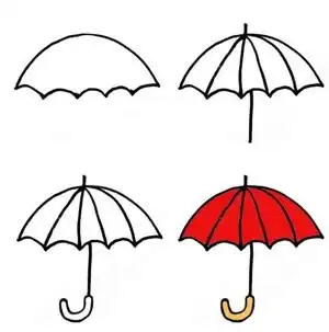 生活用品简笔画雨伞的画法步骤图片图片
