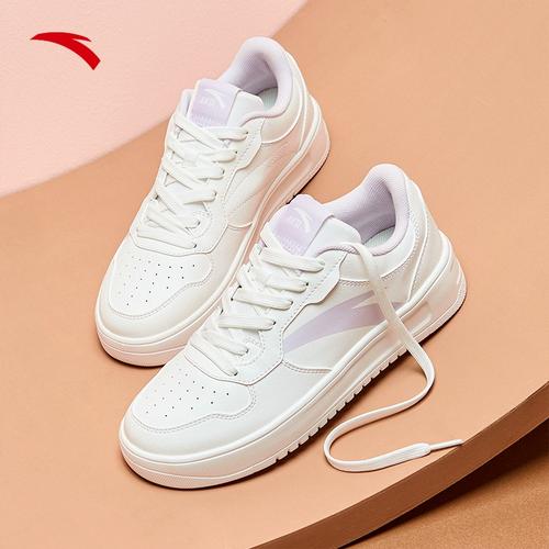 安踏板鞋小白鞋新款女2023秋季子休闲鞋学生厚底增高百搭运动鞋