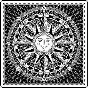 跨境时尚现代黑白太阳神卧室客厅水晶绒短绒印花防滑门厅地垫地毯