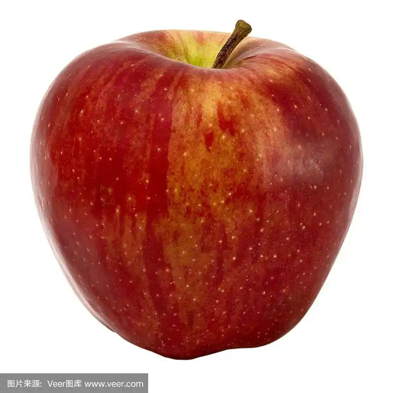 单个红苹果孤立在白色背景上