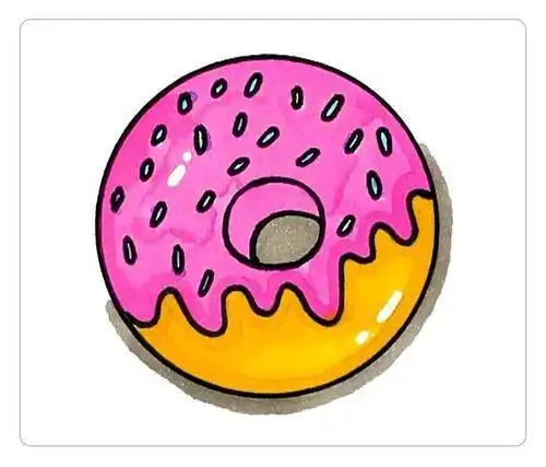 甜甜圈儿童简笔画彩色