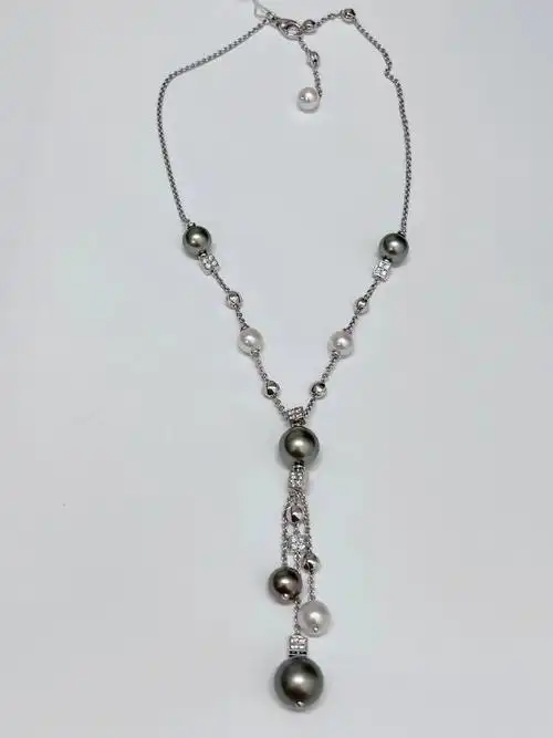 宝格丽 超美白金珍珠镶钻流苏项链(必拍6015)(没遇到过的款式60