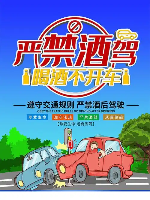 严禁酒驾交通安全警示海报