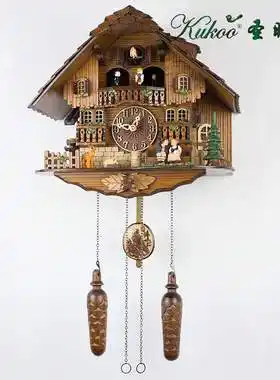 石英布谷鸟钟小别墅静音欧式壁挂钟