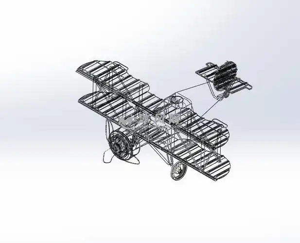 装饰性双翼飞机 - 航空航天图纸 - 沐风网