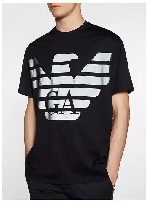 emporio armani 藏蓝色 男士t恤 短袖【remix系列】 3g1tr1-1jtuz