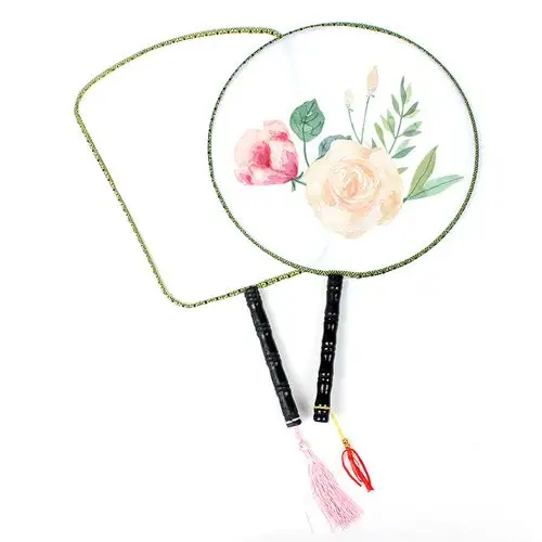 空白团扇diy材料儿童白色手工扇子扇子