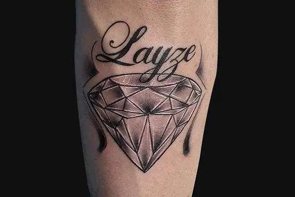 黑色线条钻石纹身图案3