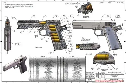m1911 a1 手枪 整套 图纸