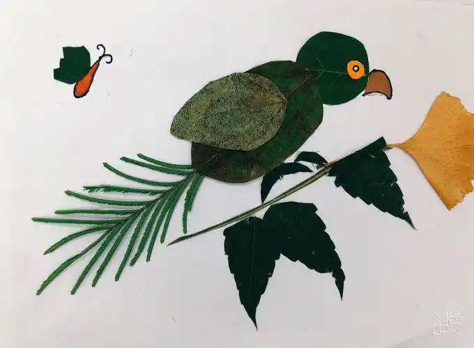 一8彩虹中队树叶贴画展