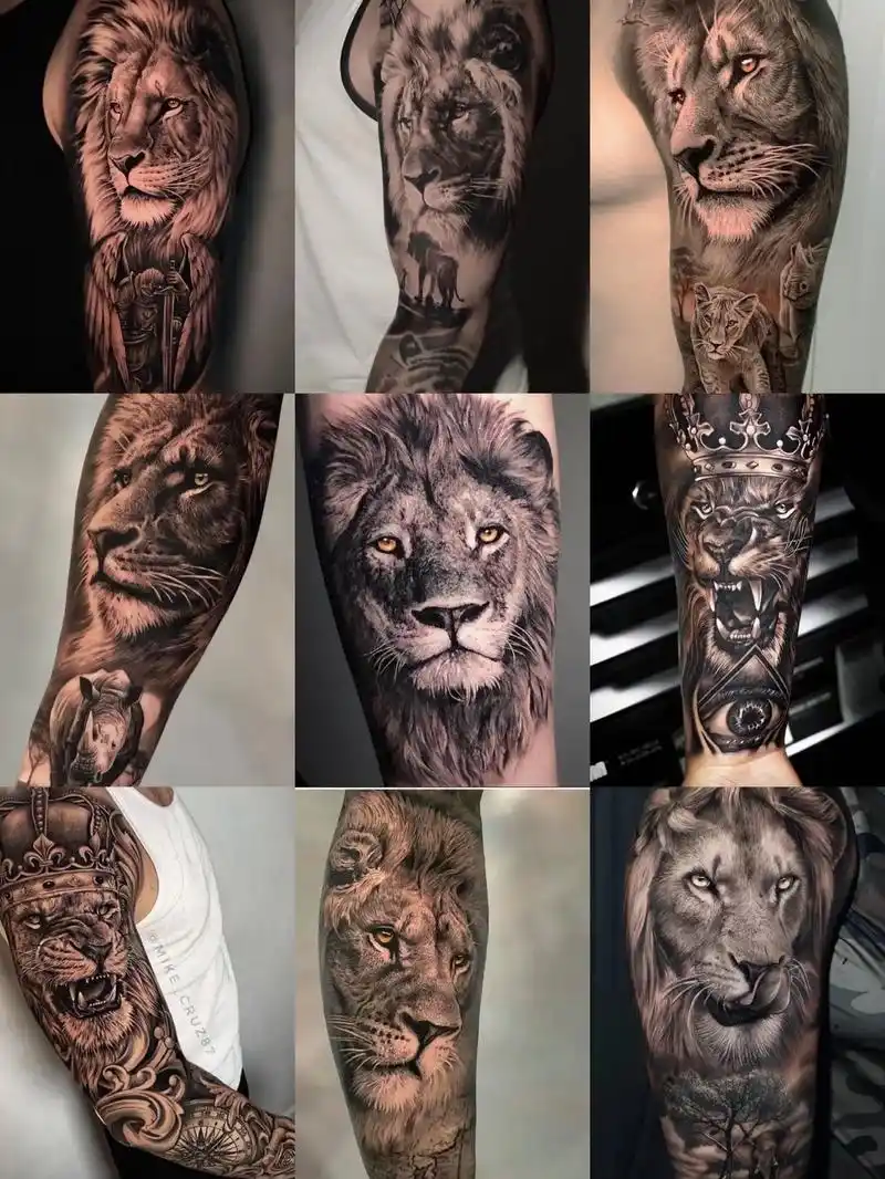 贵阳纹身/狮子写实纹身素材手稿.