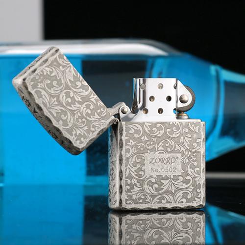 原装佐罗zorro新款古银花边唐草煤油打火机纯铜煤油打火机