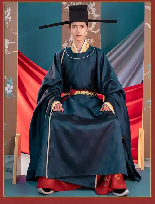 重回汉唐原创汉服男款子佩宋制圆领袍婚服全套秋冬季