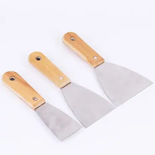 油灰铲油漆刀木柄劈灰铲劈灰刀铁板刮灰刀一元2元店地摊货源批发