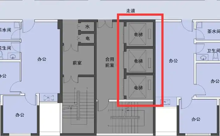 平面设计图中电梯啥样子