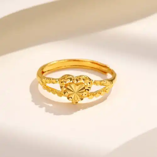 周贝贝珠宝黄金戒指爱心女士心形活口戒指zhjj0002