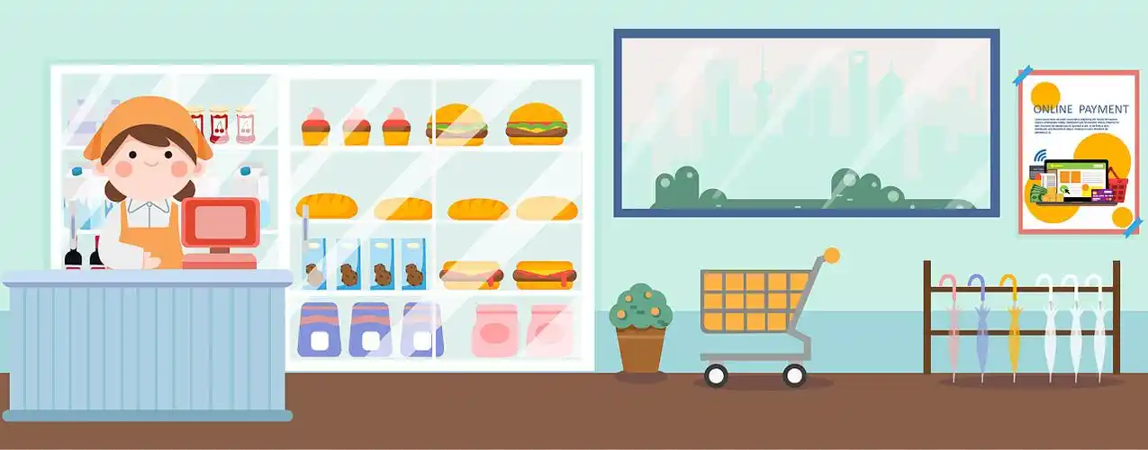 扁平插画——便利店