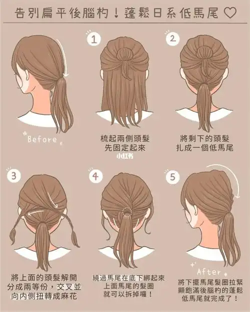 告别扁平后脑勺7515蓬松日系低马尾