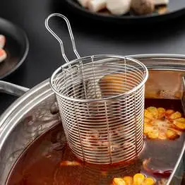 onlycook 304不锈钢火锅漏勺带挂钩猪脑勺子捞勺锅边挂滤网神器