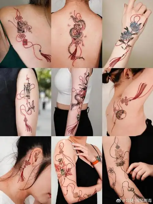 今日纹身图案分享    国风纹身    #纹身分享##可爱纹身##北京纹身店