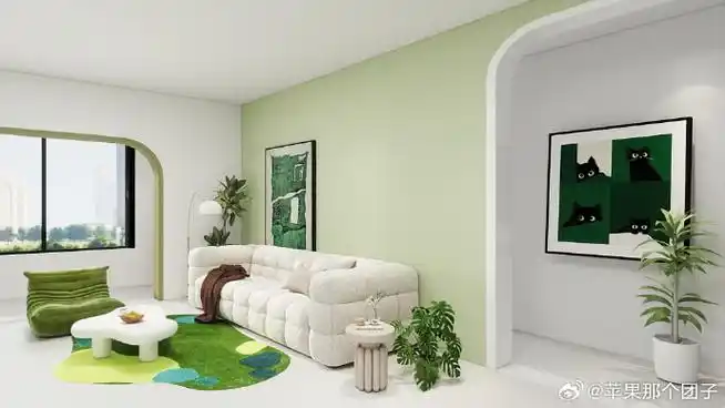 装修日记#  兄弟们 看我自己做的效果图  这两个刷漆方案 选哪个