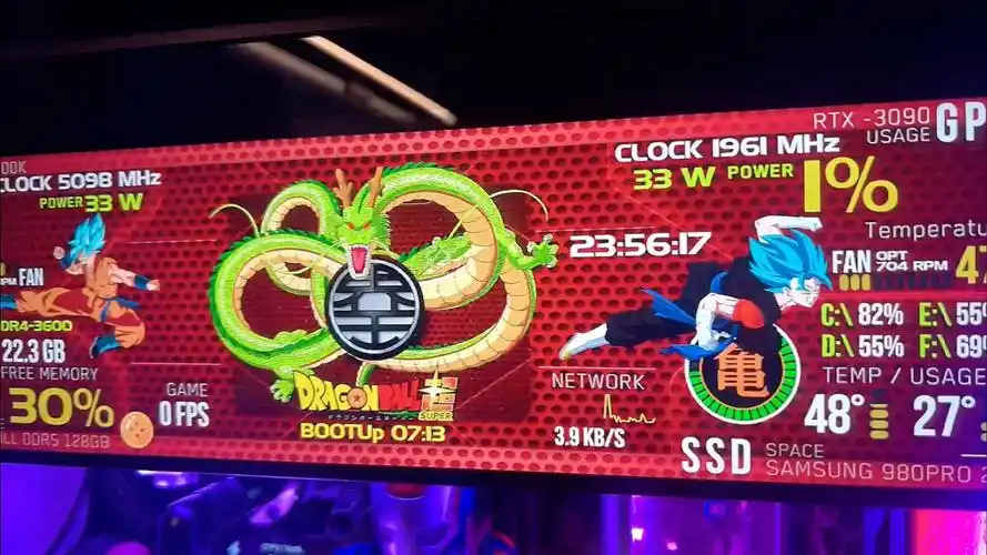 aida64 监控主题 龙珠5 3840-1100